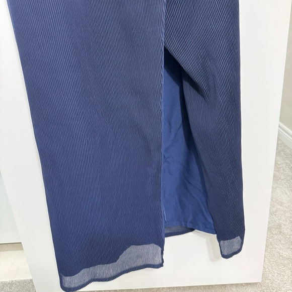 ASOS YAURA Plus Size (US16) One Shoulder Maxi Dress Navy - Picture 8 of 9